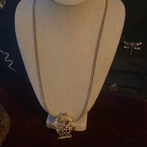 Gold Tone Owl Pendant Necklace